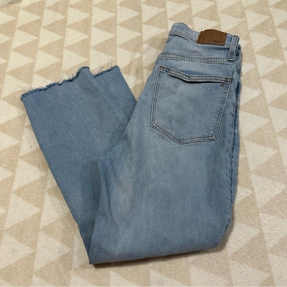 Madewell perfect vintage straight jeans knee rip Danby wash - Picture 4 of 8
